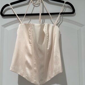 Edikted Cream Lace-Up Corset